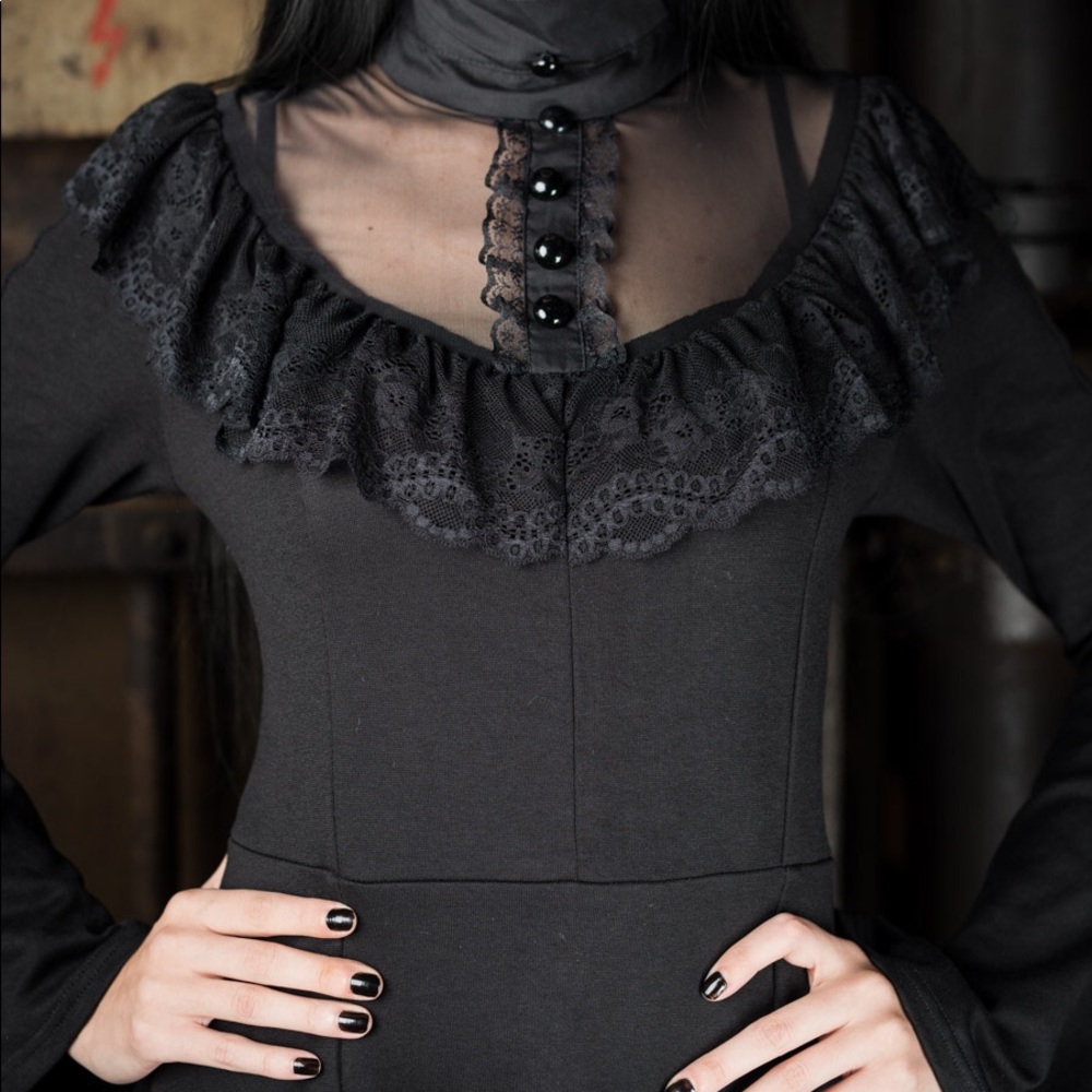 Dracula Clothing Edwardian bell sleeve goth dress